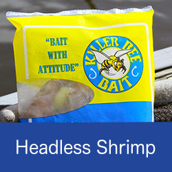 Package of headless shrimp natural bait