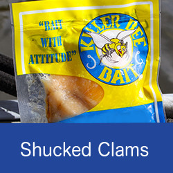 Package of shucked clams natural bait