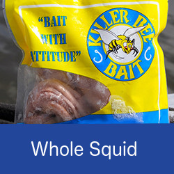 Package of whole squid natural bait