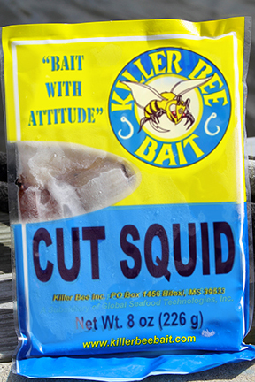 Cut squid live bait sold by Killer Bee Bait