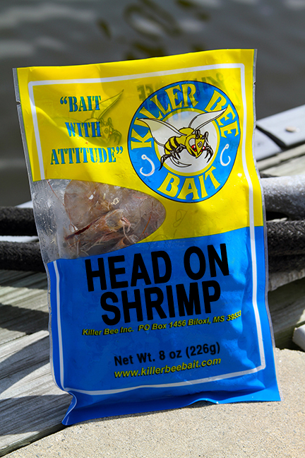 Head on shrimp live bait sold by Killer Bee Bait