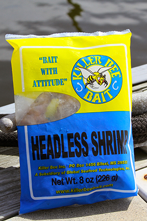 Headless shrimp live bait sold by Killer Bee Bait